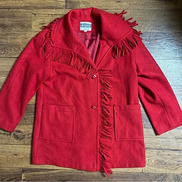 Accents On Outwear • X-Large • Vintage • USA (Union Made) • Wool/ Fringe/ Coat - Picture 3 of 12
